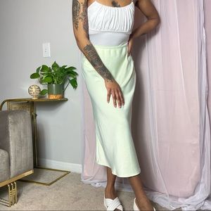 Wild Fable Sage Midi Skirt